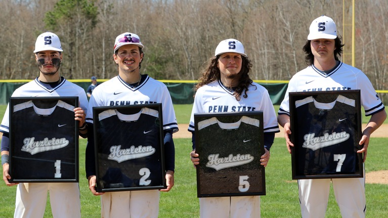 (From left to right) Fourth year players Solomon Grant, Eddie Wess, Chris Neyhard and Josh Robin
